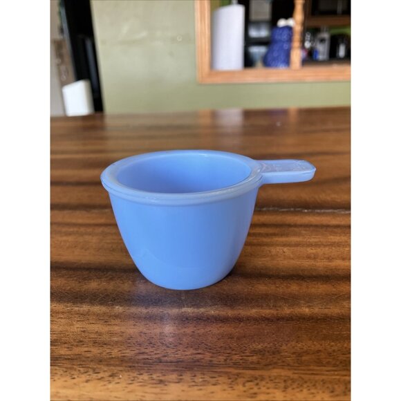 Jeannette Delphite Blue Milk Glass 1/4 Cup Measuring Tab Handle - Picture 2 of 6